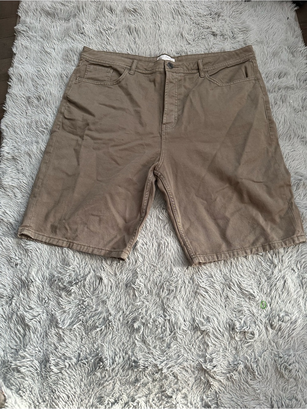 Denim&Co Men's Flat Front Shorts in Khaki Brown